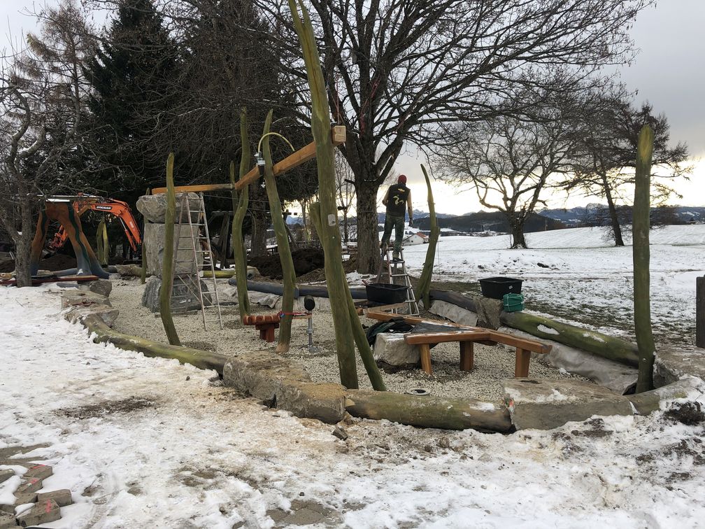 Neuer Sand-Matschbereich für den Spielplatz am Kindergarten Wiggensbach