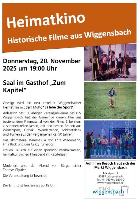 Heimatkino am 20. November um 19 Uhr im Kapitelsaal