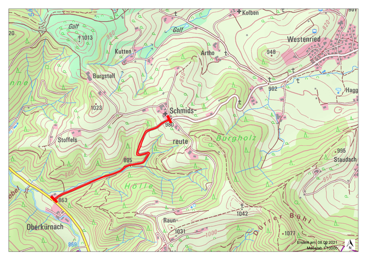 Vollsperrung Gemeindeverbindungsstraße von Schmidsreute nach Oberkürnach