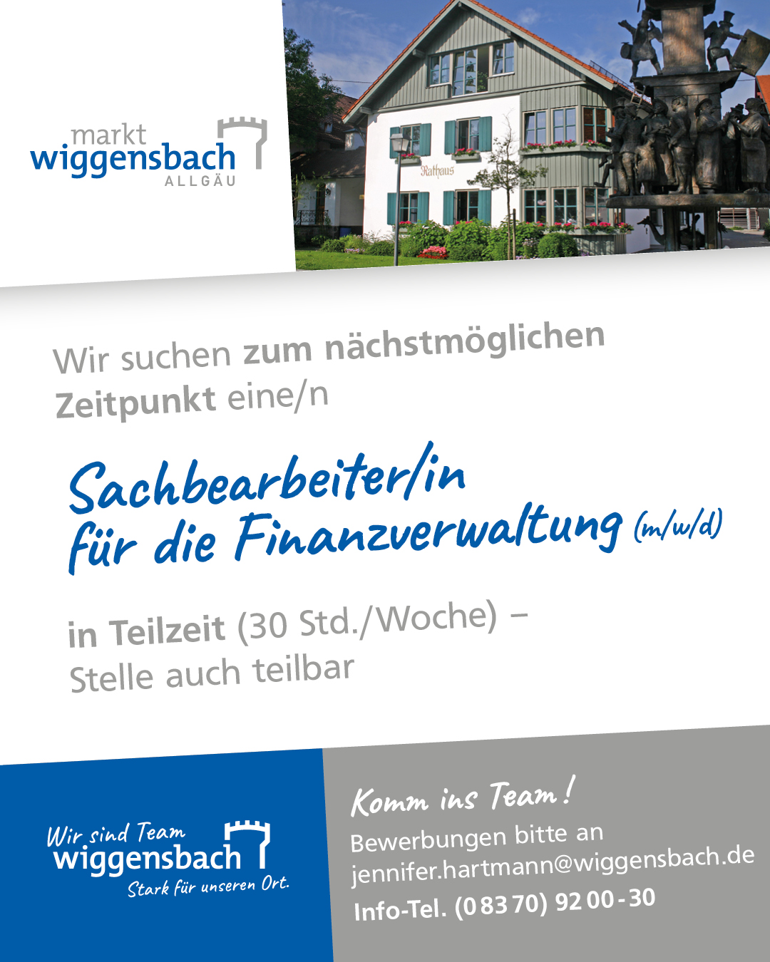 Stellenanzeige Gemeindekasse